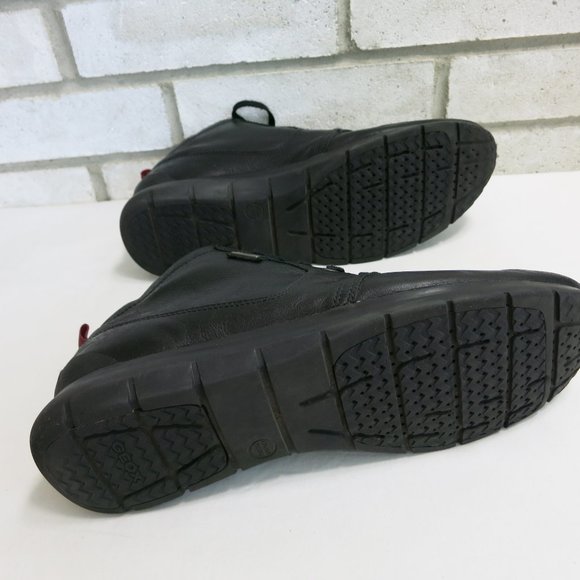 Geox Black Leather Comfort High Top Boots Men's Footear Casual Shoes Size 12 - Picture 3 of 7